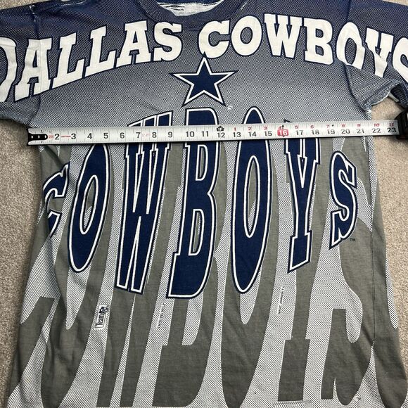 Rare VTG MAGIC JOHNSON Dallas Cowboys All Over Print Single Stitch T Shirt 90 L - Picture 4 of 8